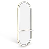 Barberpub Wandspiegel mit Beleuchtung, Ganzkörperspiegel mit Aluminiumrahmen, Großer Spiegel mit...