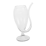 VALICLUD Transparenter Rotweinglasbecher mit Strohhalm Kreatives Cocktailglas Stehender Trinkbecher...