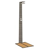 vidaXL Gartendusche Grau | Moderne, haltbare Dusche aus Harz und Holz mit Strukturiertem Finish,...