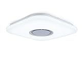 HFGDRH Rund Flach Badlampe Decke, Moderne Deckenleuchte Bluetooth-Lautsprecher Dimmbare...