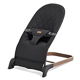 Babywippe, 3-stufig neigbar, tragbarer Babysitz mit Baumwolldesign für Säuglinge (schwarz)