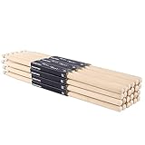Aopoy 12 Paar Trommelstöcke 5A, klassische Ahornholz Drumsticks, Holzspitze Drumstick, für...