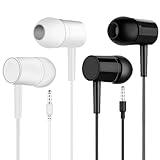 Kopfhörer Earbuds, Stereo Wired Kopfhörer Earbuds Sport Ohrhörer mit Mikrofon, 2 Packungen...