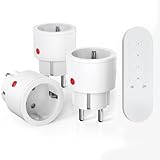 SURNICE Funksteckdosen mit Fernbedienung, 2300W 3er Steckdosen mit 1 Fernbedienung, Reichweite 40m...