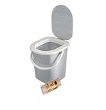 BranQ - Home essential Mobile Campingtoilette 22 Ltr. mit 20 Stück Bio Toilettenbeutel, Kunststoff,...