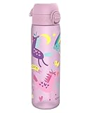 ion8 Trinkflasche, 500 ml, Auslaufsicher, Einhandöffnung, Sichere Verriegelung, Spülmaschinenfest,...