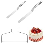 ZYLOUY Tortenschneider, 1 Kuchen-Schneidegerät Mit 2 Cremestreichern, 32×16,5 Cm Und 31,5 Cm/26,5...