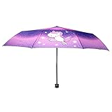 p:os Einhorn Regenschirm für Kinder, windfest, Taschenschirm mit manueller Öffnung und stabilem...