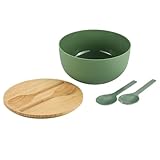 Kesper - Salatschüssel-Set, inkl. Salatbesteck, Material: Kunststoff (PP), Bambus, Maße: D 24 x H...