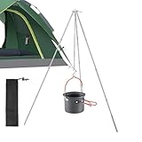 Stativ zum Kochen am - Herdstativ Campingzubehör,Outdoor-Camp-Stativ mit verstellbarer Hängekette,...