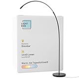 Lightbox LED Bogenstehlampe | 1,7 m Höhe | Stehleuchte mit Kopf-Schalter, dimmbar (CCT) | LED Lampe...