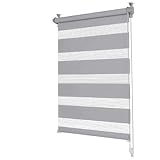 XINAR Doppelrollo Klemmfix ohne Bohren 135x220cm Kein Bohren, einfach zu montieren Sonnenschutzrollo...