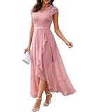 Bbonlinedress Abendkleider elegant für Hochzeit Kleider V-Ausschnitt Spitzenkleid Chiffon...
