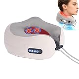 Massagegerät für Nacken und Hals, elektrisches Massagekissen, 3 Modi & 3 Intensitäten mit roter...