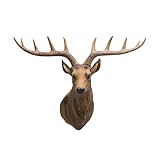 Realistische Hirschkopf-Wanddekoration aus Kunstharz, Tierkopf-Wandskulptur für Wohnzimmer,...