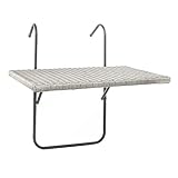 Haushalt International Balkonhängetisch 60x40 cm Rattanoptik Hängetisch Klapptisch Weide...