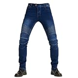 Uhclrr Herren Motorrad Jeans Gepanzerte Motorrad Hosen Fahrrad Jeans Elastischer Atmungsaktiver...