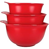 KitchenAid , Kunststoff, 3er Set Rührschüsseln, Spülmaschinenfest, ineinander stapelbar, 3...