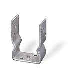 Connex Pfostenträger 71x150x60x4 - Chrom - feuerverzinkt - zum Aufschrauben - Bohrung 11 mm /...