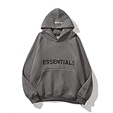 Essentials Hoodie, Doppellinie Geklebte 3D-Buchstaben Hip Hop Paare Pullover Sportbekleidung,...