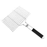 FUBESK Edelstahl Barbecue Korb,Tragbares Grill Fischhalter mit Klappgriff, Faltbarer...