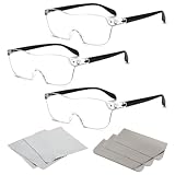 DBTW 3 Packs Lupenbrille für Brillenträger - 300%, 500%, 800% Vergrößerungsbrille, Lese...