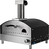 Heidenfeld Gas Pizzaofen Venezia | Gasofen - 500°C - Pizza Ofen - Pizzamaker - Edelstahl - Brot...