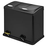 SVITA TC2Combo26 Küchen-Eimer 26Liter Schwarz 8L+18L kombiniert doppelt Abfalleimer 2er-Mülleimer...