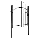 vidaXL Gartentor mit Gewölbter Spitze Metalltor Zauntor Gartentür Zauntür Hoftor Hoftür Tor...