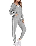 Parabler Damen Jogginganzüge Set Sportanzug 2 Teilig Freizeitanzug Streetwear Hausanzug Fitness...