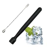 XPEX 26 CM Cocktail Stößel Aus Edelstahl Mit 1 Stößel Rührlöffel,Zitronen Stampfer Eisstößel...