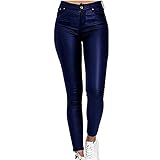 ANLWGK Enge Lederhose Damen Ausverkauf Wetlook Leggings Kunstlederhose High Waist Lederleggings Club...