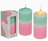 Zylindrische Kerze, zweifarbig, zur Schaffung einer Atmosphäre, Kerze mit Farbverlauf für...