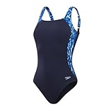 Speedo Lunlustre Damen-Badeanzug, einteilig, marineblau/blau, 58