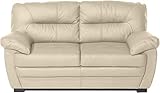 Mivano 2er-Sofa Royale / Zeitloses, bequemes Ledersofa mit hoher Rückenlehne / 160 x 86 x 90 /...