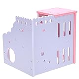 HANABASS Hamsterhaus Doppelstock mit Schlafnest und Spielbereich Platzsparende Kleintiervilla für...