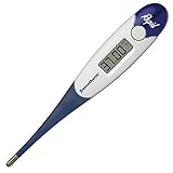 Domotherm Rapid - digitales Fieberthermometer mit 2 Nachkommastellen, Messwertspeicher, flexible...