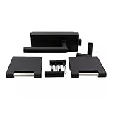 HORI® Glastürbeschlag Set Schwarz I Türschloss-Set Ganzglastüren I Türgriff mit Bändern &...