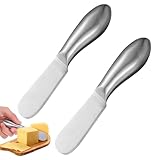 YQQYG 2 Stück Buttermesser Klein, 13,3 cm Streichmesser, Käse, Edelstahl, Streichmesser-Set,...
