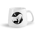 Fruits en céramique Tasses en grès pour café, thé Cerf de Noël Boule de neige Animal de la...