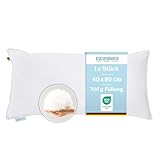Regina Home 3-Kammer-Kopfkissen - 40x80 cm - Ergonomisches Nackenkissen mit 10% Federn & 90% Daunen...