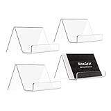 4 Stück Visitenkartenhalter Acryl - Transparenter Visitenkarte Display Organizer,...