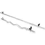 GORILLA SPORTS® Hantelstangen Set - inkl. Langhantelstange 170cm, SZ Curlstange 120cm,...