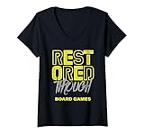 Damen Brettspiel-Liebhaber, lustiges Tischspiel, Nacht, Strategiespiele T-Shirt mit V-Ausschnitt