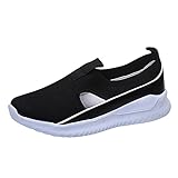 Woaikeyu Damen-Sneaker, Running, hohl, Mesh, ohne Schnürsenkel, Sportschuhe, atmungsaktiv,...