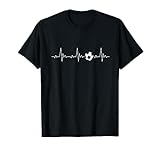 Fussball Heartbeat T-Shirt mit Herzschlag EKG Frequenz