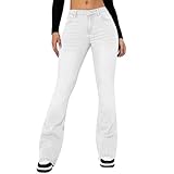 Generisch Jeanshose Damen High Waist Skinny Jeans Damen Bootcut Stretch Schlaghose ausgestellter...