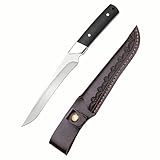 TIMKOSS Hochwertiges Outdoor Jagdmesser Feststehend Gürtelmesser mit Holster und Holzgriff, Ideales...