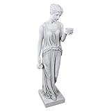 Design Toscano Hebe, die Göttin der Jugend griechische Gartenstatue, Polyresin, antikes steingrau,...