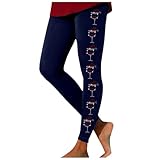 Generisch Weihnachts Leggings Damen Winter Lang Leggins Lustig Weihnachten Druck Jogginghose Eng...